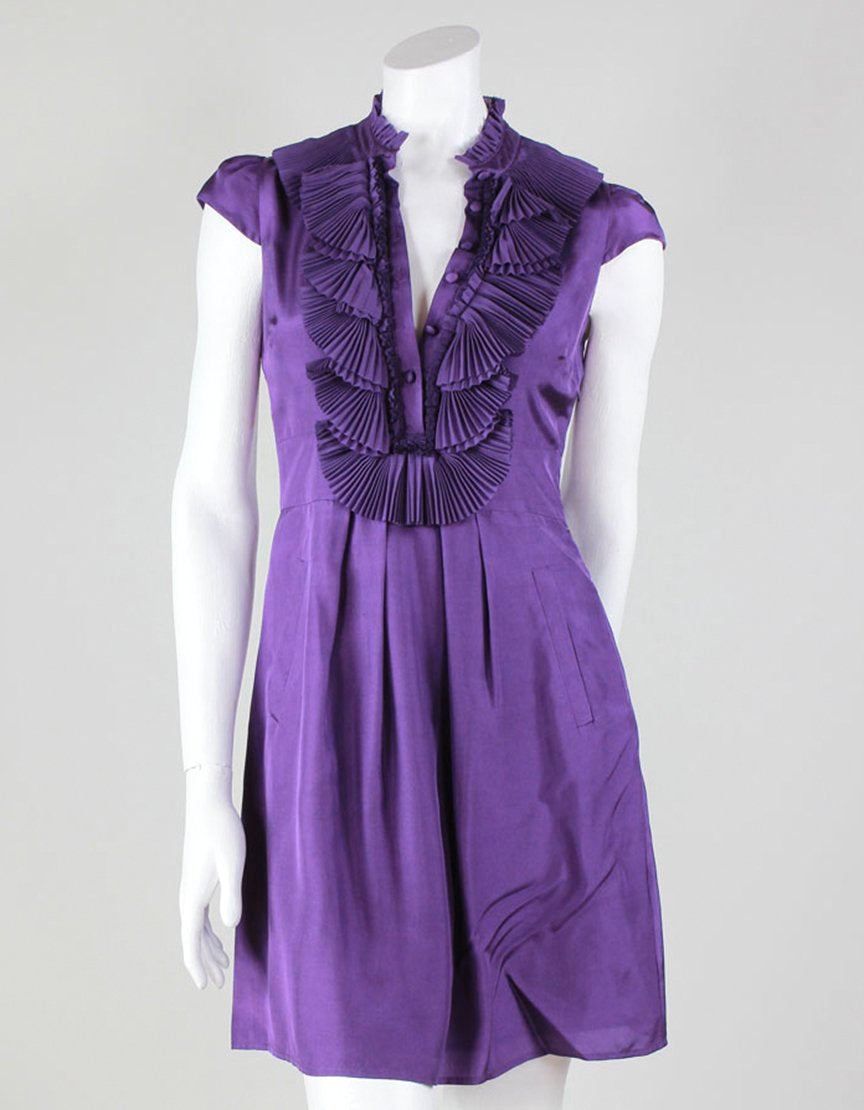 Ted Baker Purple Cap Sleeve V-Neck Dress - 1 | Small | 4 US – LuxAnthropy