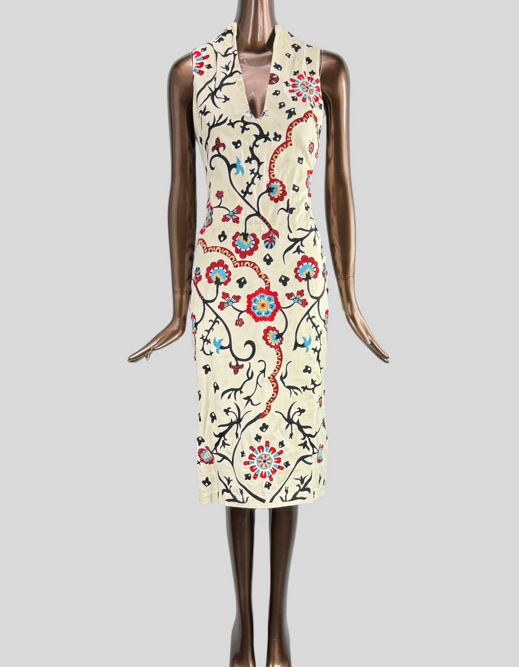 ALICE OLIVIA Floral embroidered midi dress 8 US LuxAnthropy