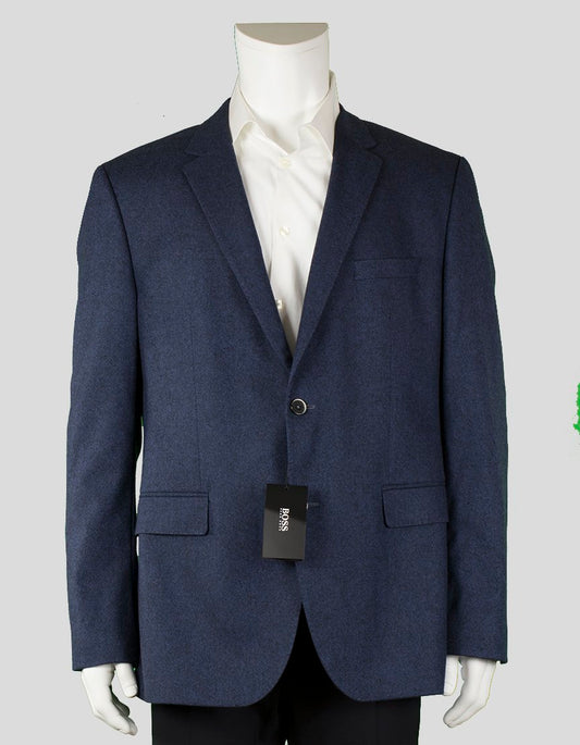 Boss Hugo Boss Blue Notched Lapel Two Button Front Blazer Size 44R