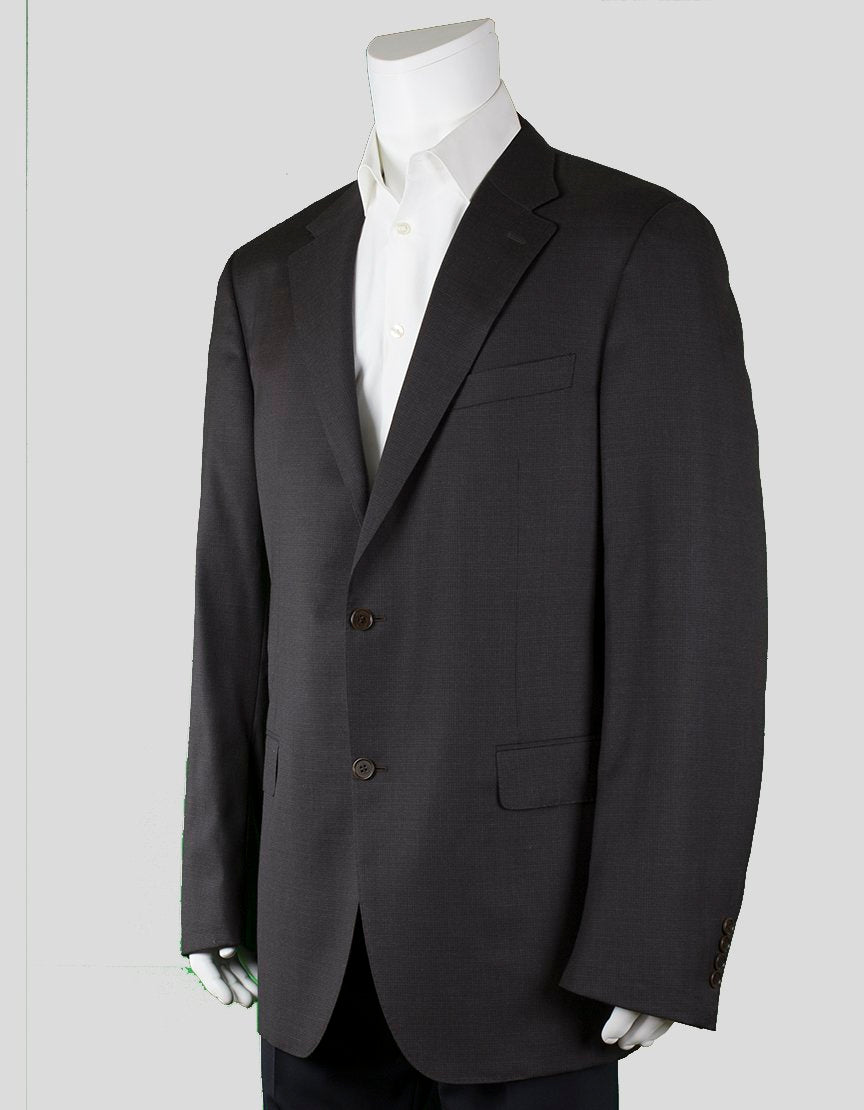 Canali Brown Two Button Front Black Four Button Detail At Cuffs With Back Double Vent Size 40L