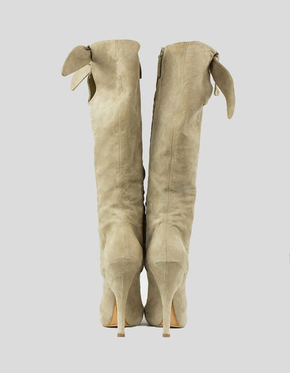 Guiseppe Zanotti Tan Suede Platform Knee Hi Boots - 39 IT | 9 US