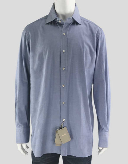 Tom Ford Men's Solid Light Blue Dress Shirt Size 43 Eu 17 US