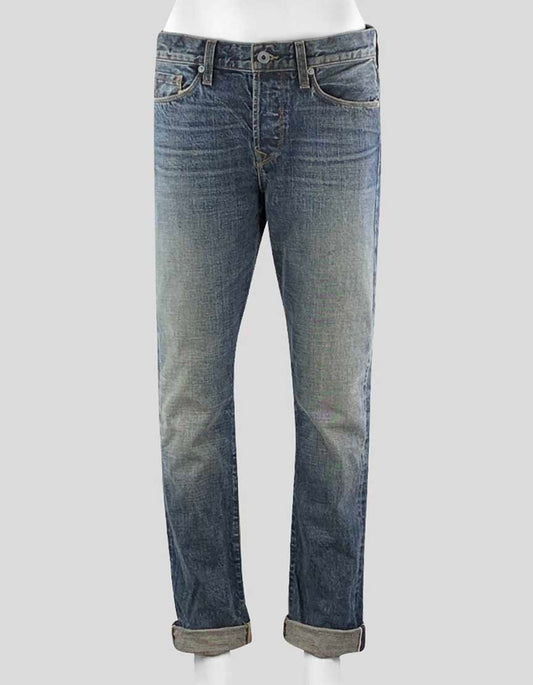 Baldwin Women's The Charlie Boy Fit 5 Pocket Jeans With A Slouchy Slim Fit Heavy Fading Throughout Button Fly Closure Size 25 US