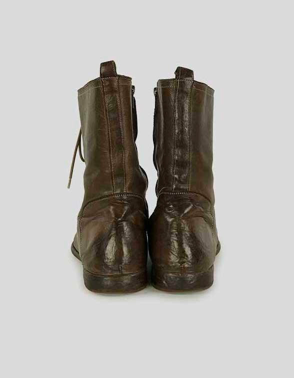 Alexander Mcqueen Brown Leather Boots With Leather Sole 41 It 8 US