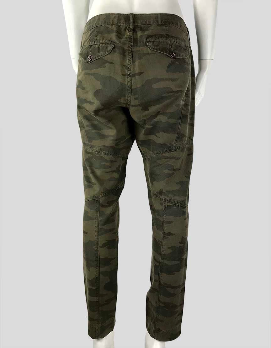 NSF Women's Button Fly Camouflage Khakis With Front Squat Pockets Size 27