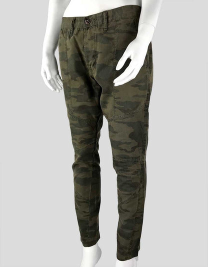 NSF Women's Button Fly Camouflage Khakis With Front Squat Pockets Size 27