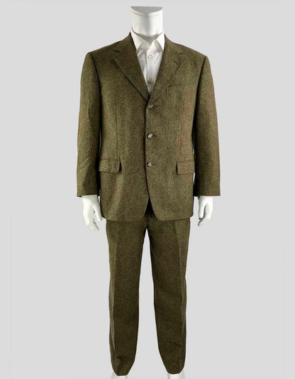 Ermenegildo Zegna Soft Brown Tweed Wool Suit 40 US