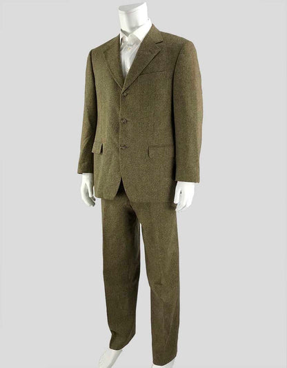 Ermenegildo Zegna Soft Brown Tweed Wool Suit 40 US