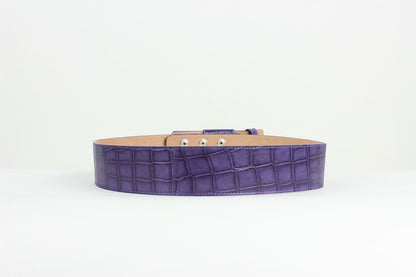 Michael Kors Violet Animal Embossed Flat Bow Belt With Snap Closure