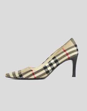 BURBERRY LONDON Check Plaid Pump - 37.5 EU | 7.5 US