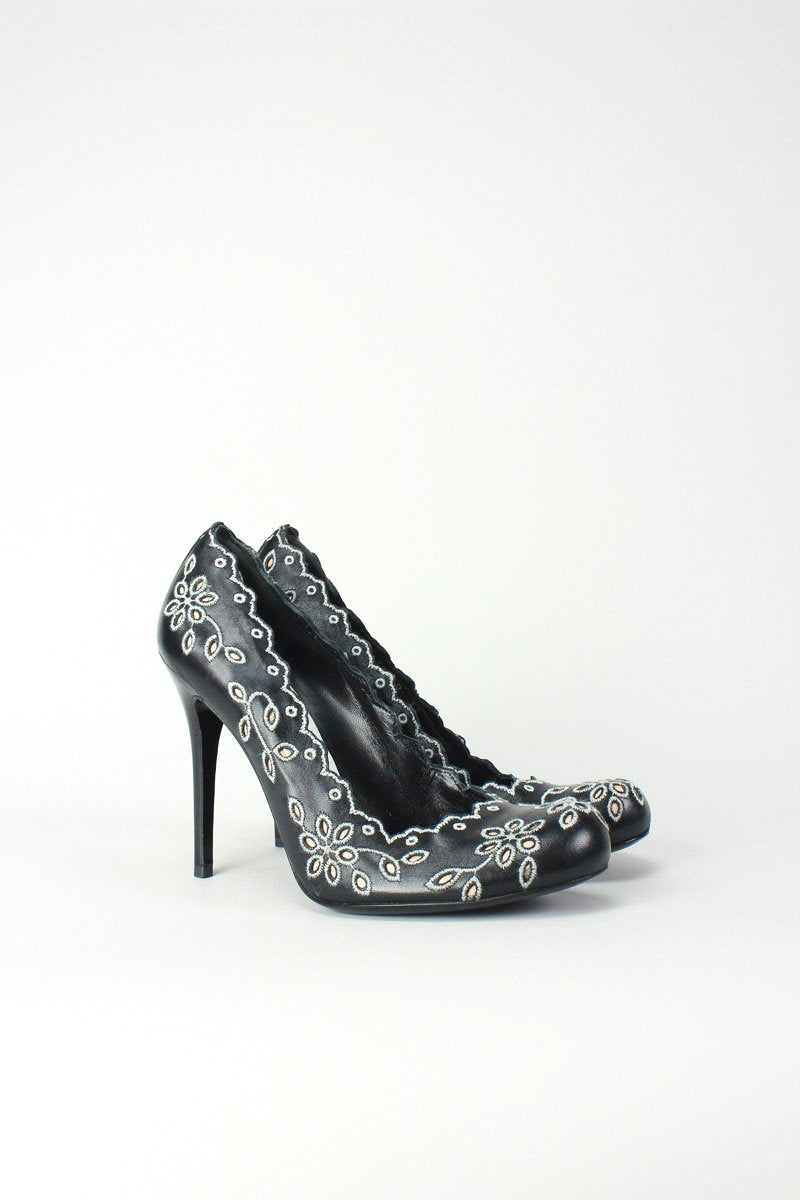 ALEXANDER MCQUEEN Pumps With Flower Embroidery - 7 US | 37 IT