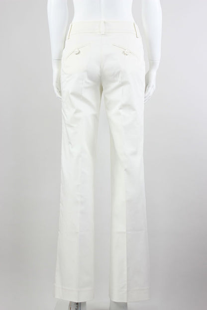 Trina Turk White Cotton Wide Legged Pants Flat Front With Pockets And Belt Loops Size 0