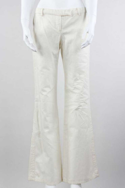 Wyeth By Todd Magill White Cotton Wide Legged Flat Front Pants Size 2