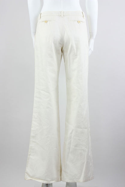 Wyeth By Todd Magill White Cotton Wide Legged Flat Front Pants Size 2