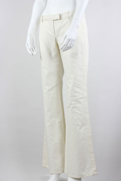 Wyeth By Todd Magill White Cotton Wide Legged Flat Front Pants Size 2