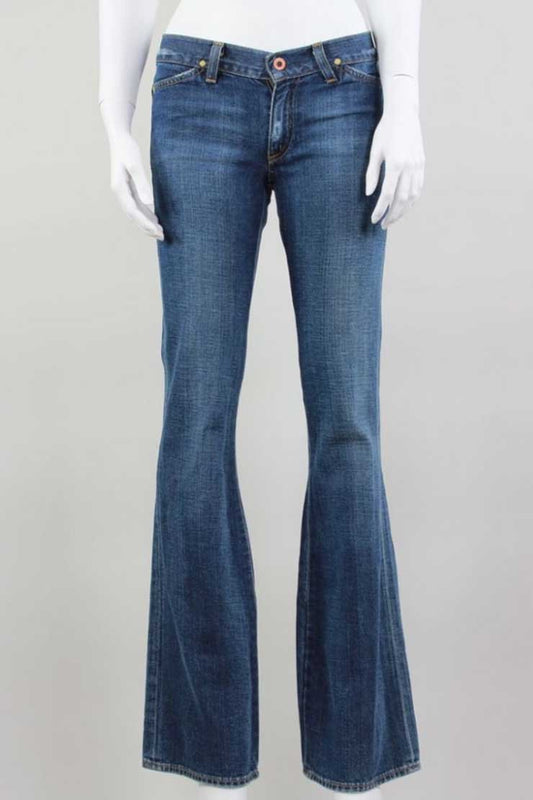 AG Adriano Goldschmied The Legend Flared Light Weight Denim Jeans Four Pocket With Zip Front Size 26 R