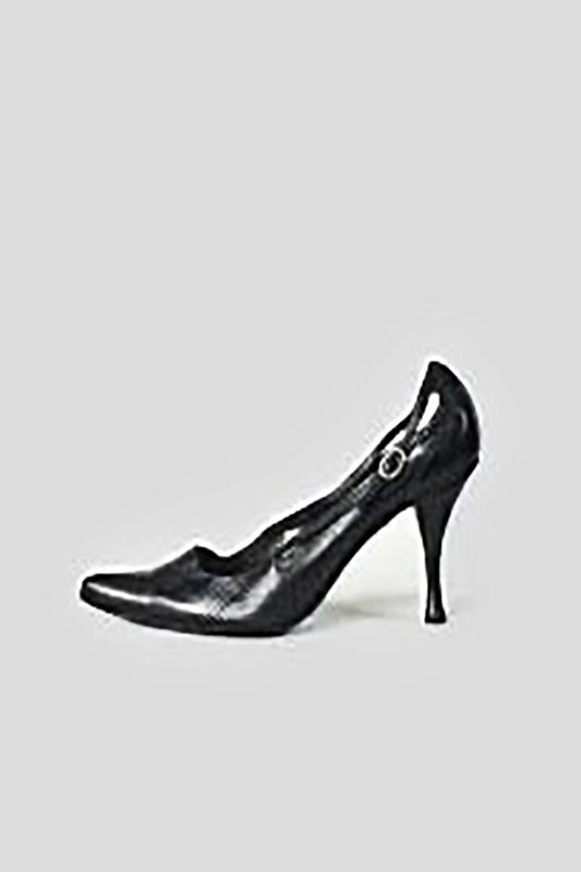 Costume National Black Pointed Toe Leather Pumps Size 37