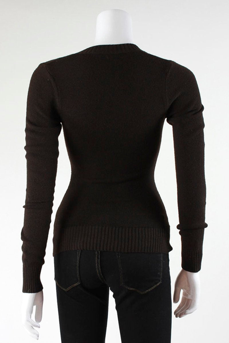 Dolce & Gabbana Brown Long Sleeved Sweater -38 IT | 4 US