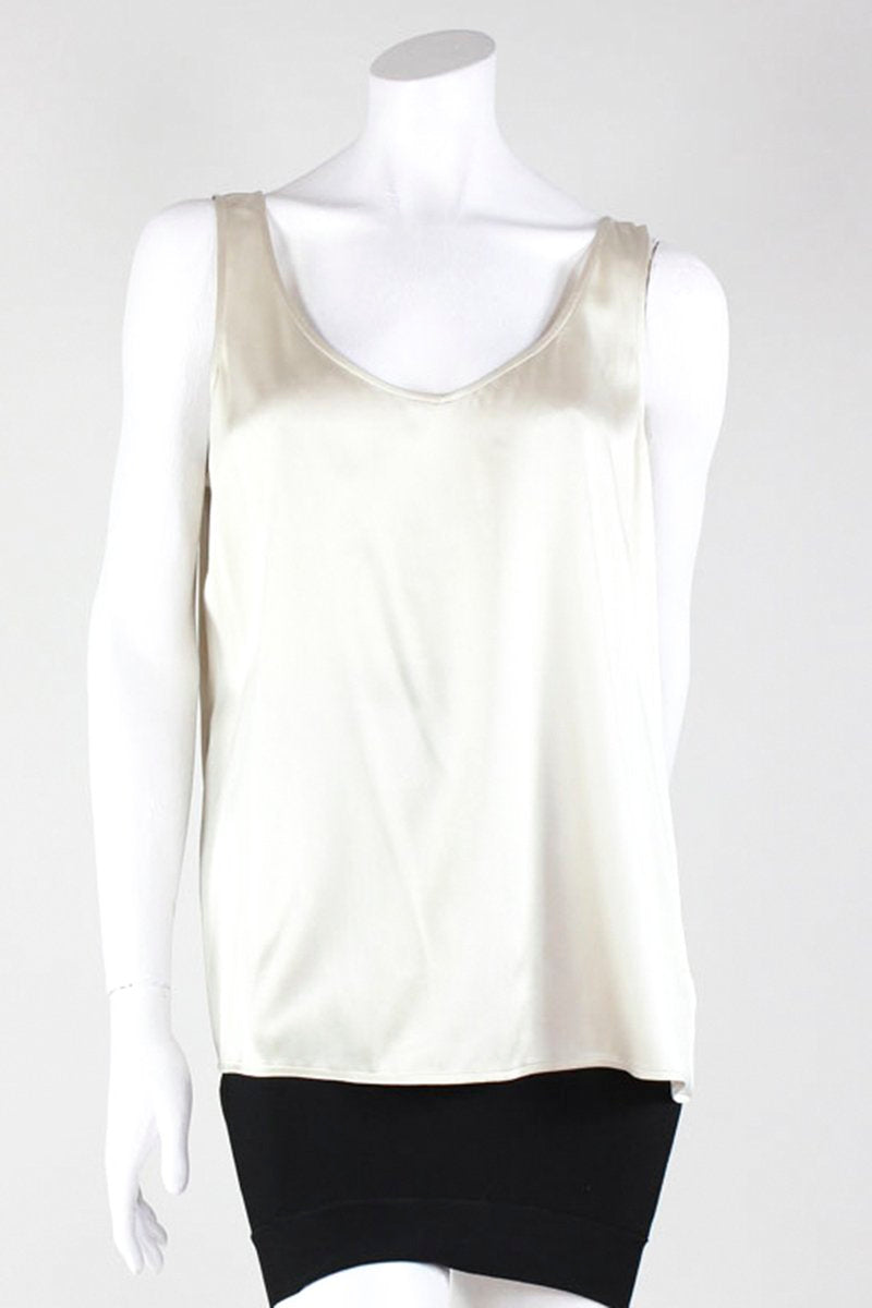 EILEEN FISHER Satin V-Neck Camisole - Large