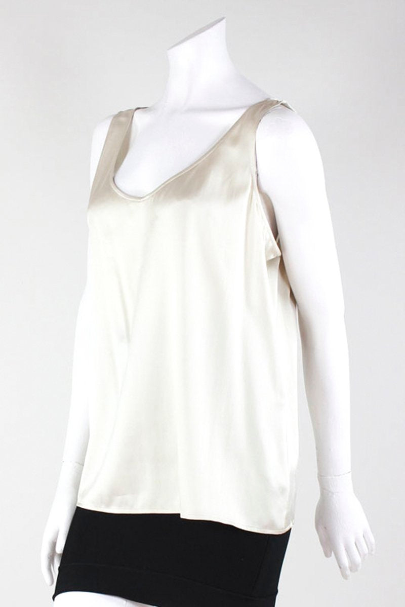 EILEEN FISHER Satin V-Neck Camisole - Large