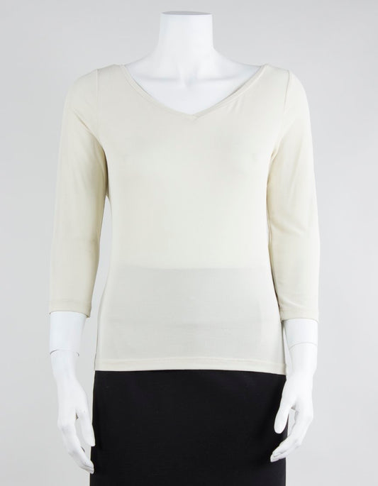 Max Mara V-Neck Three Quarter Length Sleeve Blouse Size Medium