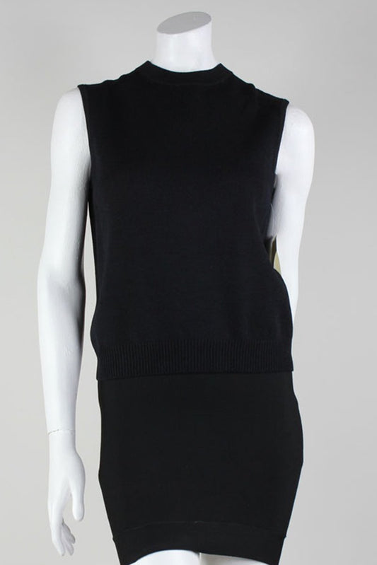 St John Round Neck Sleeveless Knit Sweater Size Small