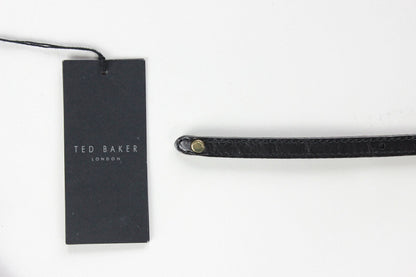 Ted Baker Black Gold Tone Studded Two Layered Skinny Waist Belt Size XS