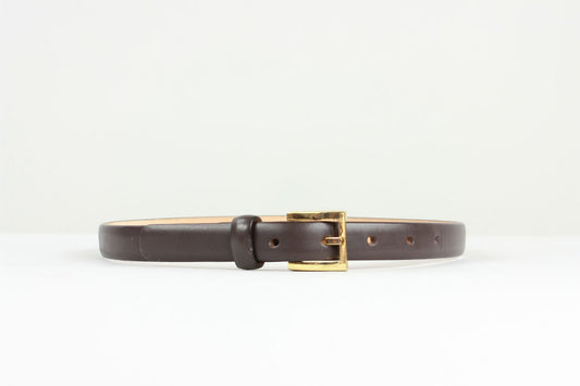 Michael Kors Brown Leather Waist Belt With Gold Tone Buckle Size 2