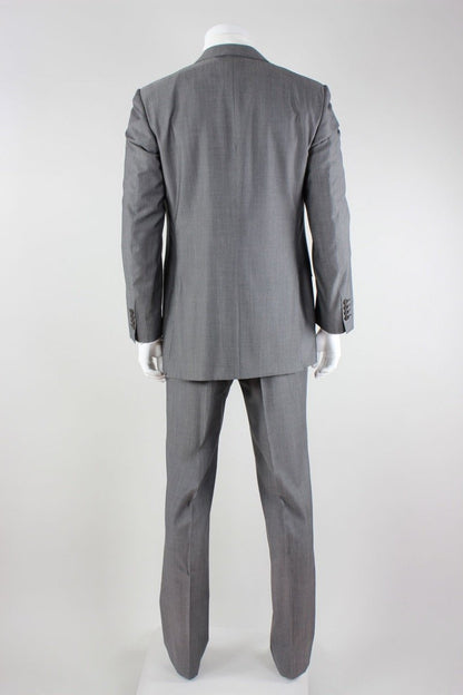 Canali Two Button Double Vented Pinstripe Suit With Flat Front Pants 44L