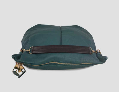 Louis Vuitton Mahina Leather Selene Mm Hobo Bag In Teal Leather