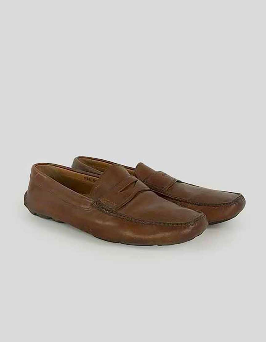 Prada men's suede outlet loafers