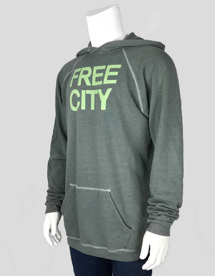 FreeCity green Hoodie size 2 good