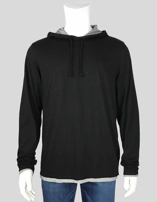 Vince Double Layer Long Sleeve T Shirt Hoodie Size Large