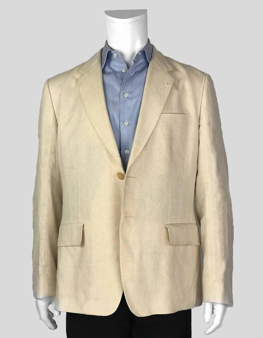 Paul Smith Linen Two Button Front Blazer With Five Button Detail At Cuffs 52 It