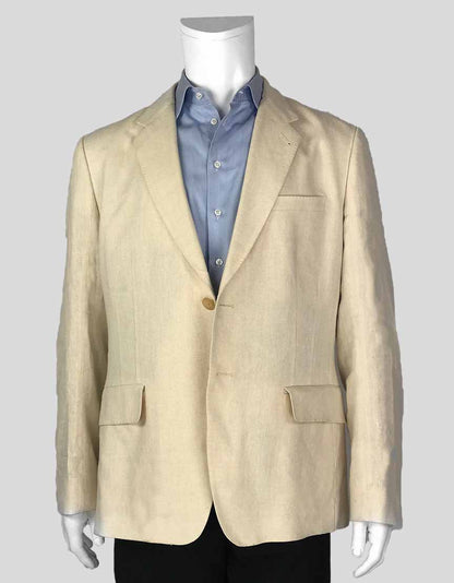 Paul Smith Linen Two Button Front Blazer With Five Button Detail At Cuffs 52 It