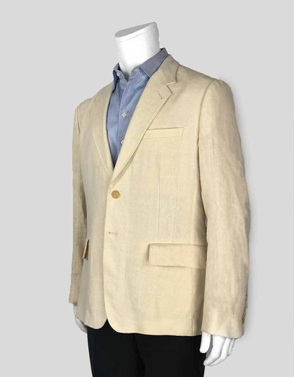 Paul Smith Linen Two Button Front Blazer With Five Button Detail At Cuffs 52 It