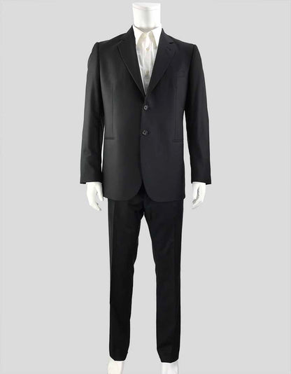 Giorgio Armani Wool And Cashmere Black Suit 44 R US