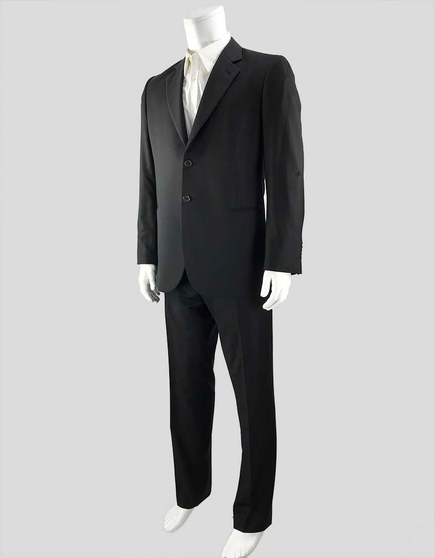 Giorgio Armani Wool And Cashmere Black Suit 44 R US