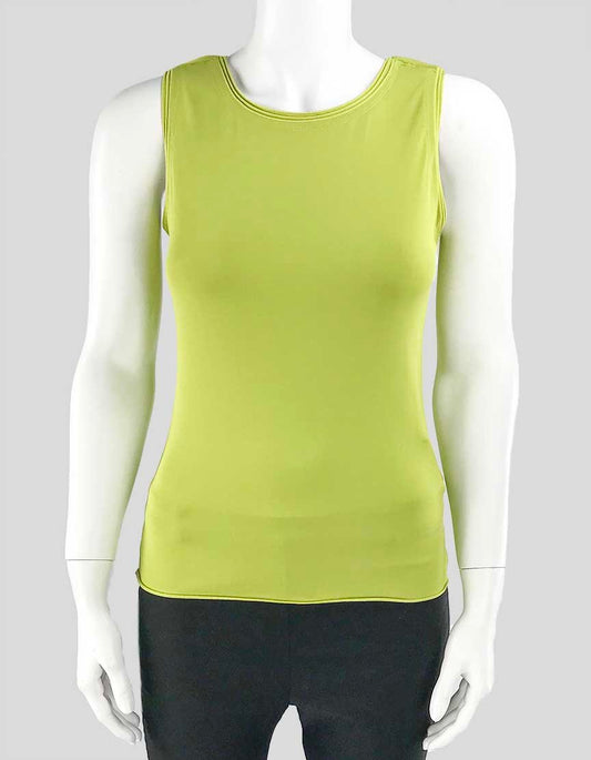 Armani Collezioni Lime Green Tank Top - 6 US