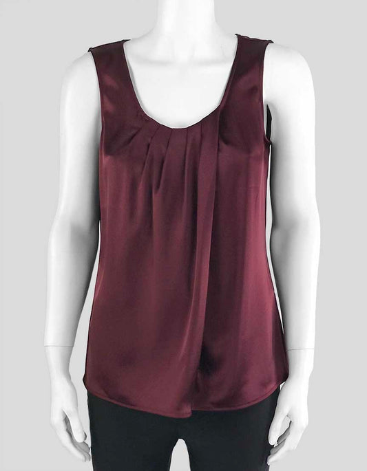 St John Burgundy Scoop Neck Sleeveless Shell Tank Top Size Small