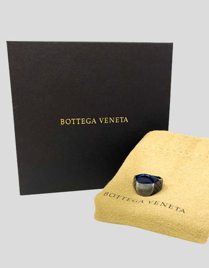 Bottega Veneta Oxidized Silver Signet Ring