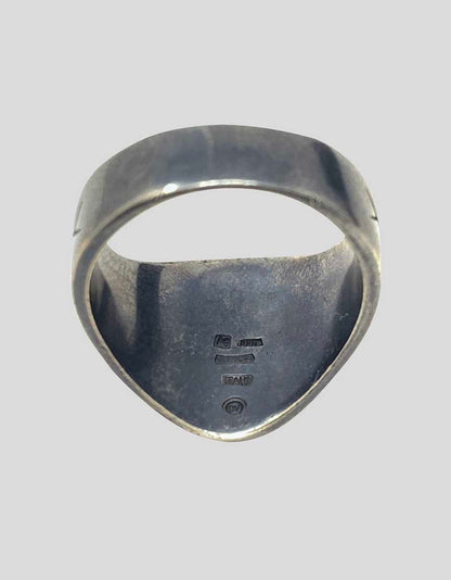 Bottega Veneta Oxidized Silver Signet Ring