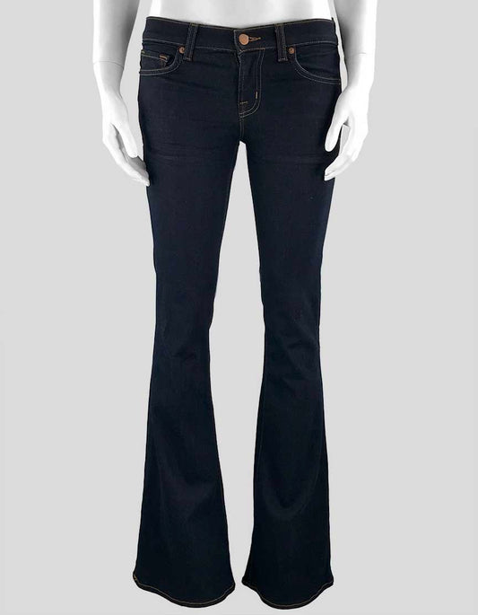 J. Brand Babe Flare 5 Pocket Jeans In A Dark Denim Wash 25 X 34