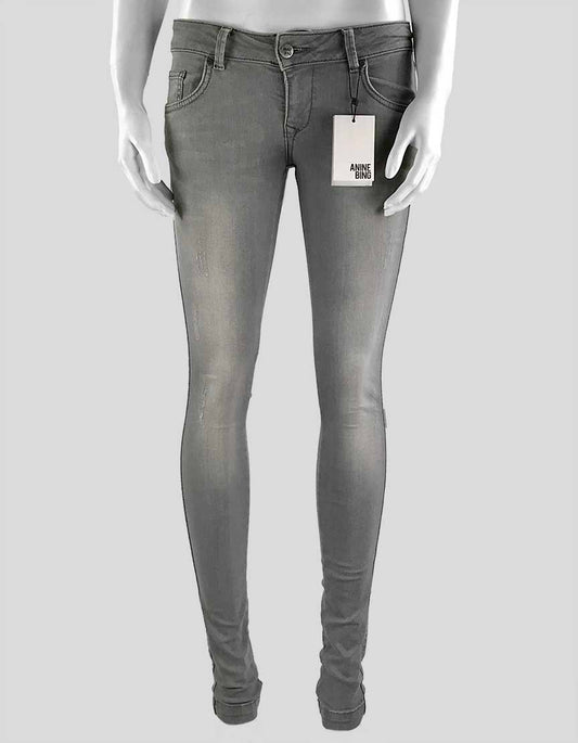 Anine Bing 5 Pocket Grey Skinny Jeans - 24W X 32L