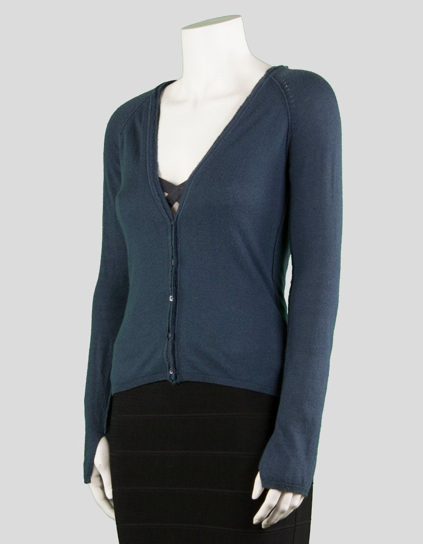 Joie Blue Long Sleeve Cardigan - Small