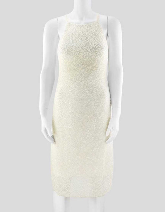 Giorgio Armani Le Collezioni Women's Cream Embellished Evening Dress - 4 US