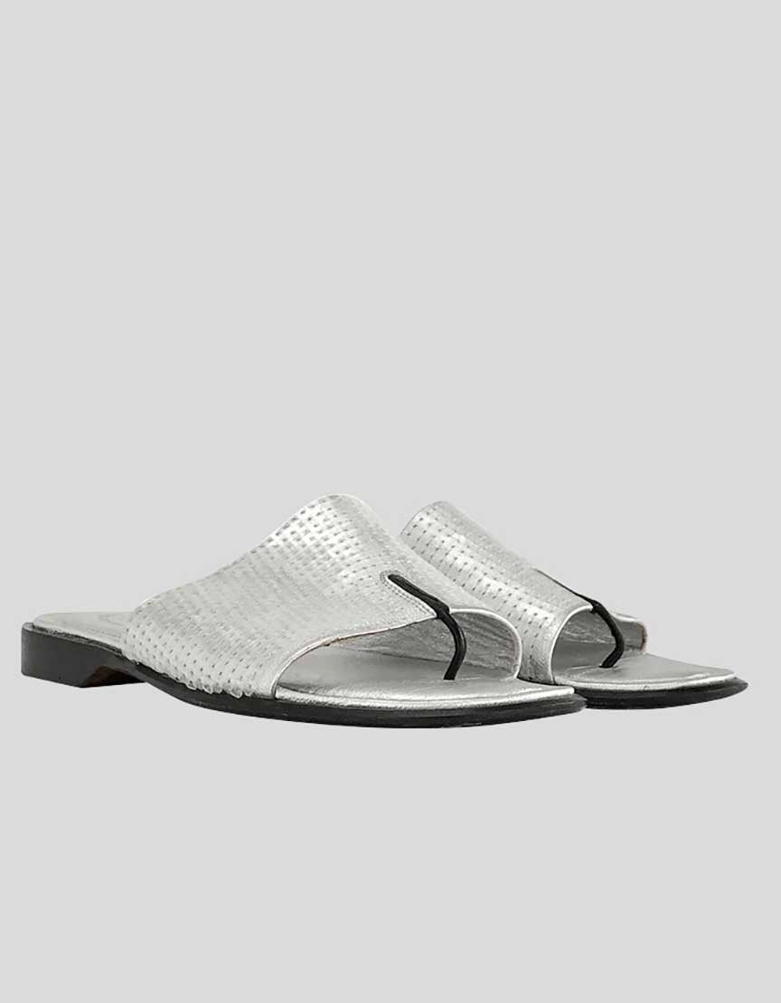 TOD's Sliver Embellished Thong Slide Sandals - 8.5 US