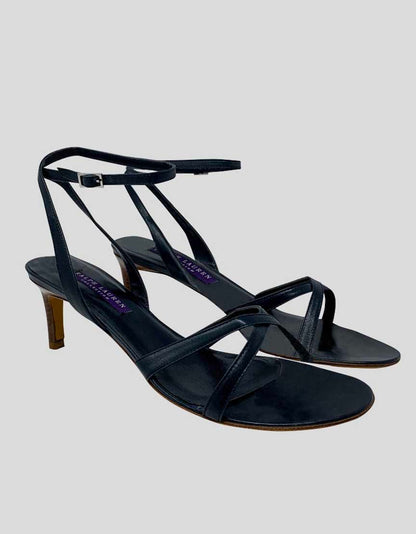 Ralph Lauren Purple Label Navy Blue Strappy Sandals - 7.5 US