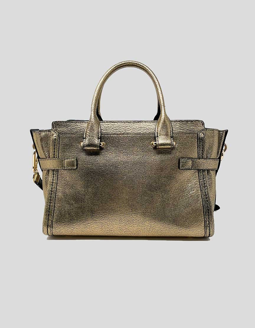 Coach Gold authentic metallic Carry all Satchel