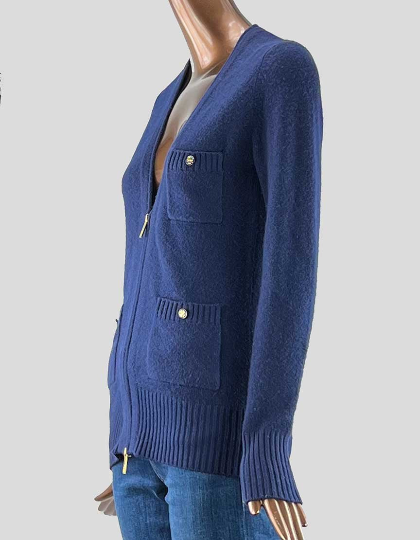 Tory burch hot sale blue cardigan